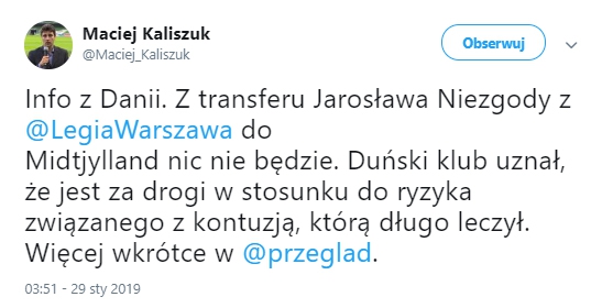 Nici z transferu Niezgody